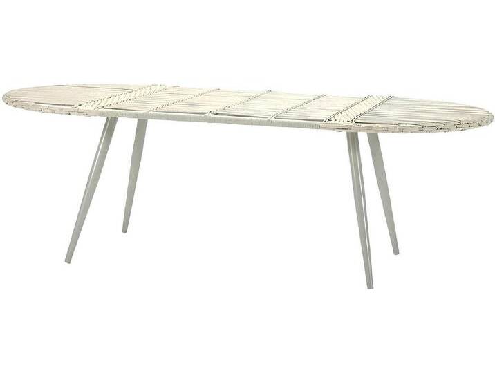 Xlmoebel Gartentisch Weißer Luxus-Couchtisch aus hochwertigem Rattan mit modernem Design (Tisch), Hergestellt in Europa, weiß von OTTO