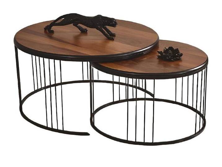 Xlmoebel Couchtisch Zweiteiliges Set in Braun aus Holz mit Beistell- und Couchtisch in (Couchtisch), Hergestellt in Europa, braun von OTTO