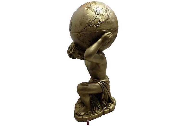 Xlmoebel Dekofigur Antiker Globus Atlas Minibar Weinregal Statue Skulptur Dekoration im (Skulptur 4069424978698), Hergestellt in Europa, beige von OTTO