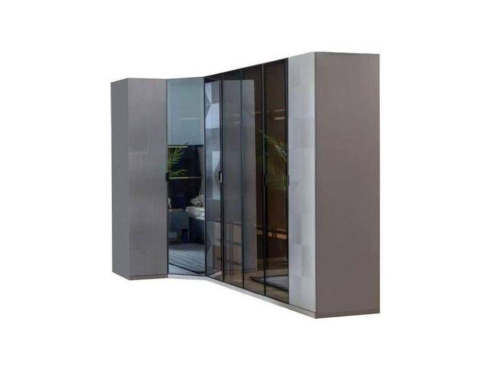 Xlmoebel Eckkleiderschrank Eckschrank Kleideraufbewahrung Möbel Holz Schlafzimmer Grau (1-St., 1x nur Eckkleiderschrank) Hergestellt in Europa, grau von OTTO