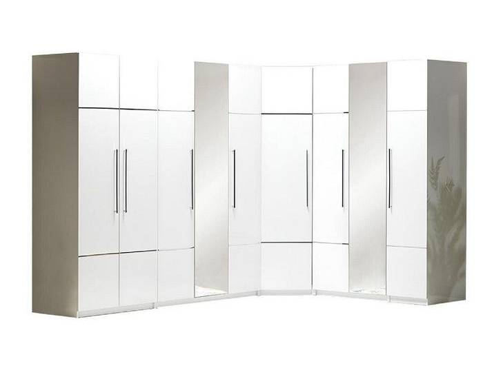 Xlmoebel Eckkleiderschrank Eleganter Eck-Kleiderschrank mit luxuriösem Design in Weiß aus Holz (Kleiderschrank) Hergestellt in Europa, weiß, Variant B von OTTO