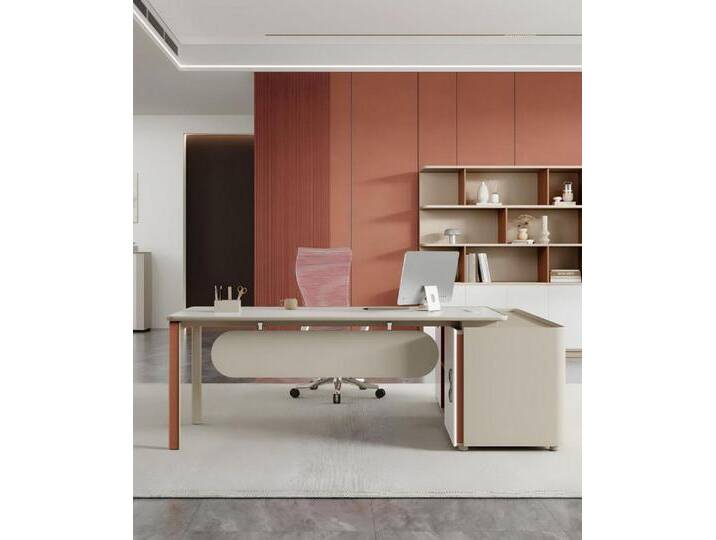 Xlmoebel Eckschreibtisch Computertisch in L-Form Büroschreibtisch für die Ecke (ECKSCHREIBTISCH), Hergestellt in Europa, beige von OTTO