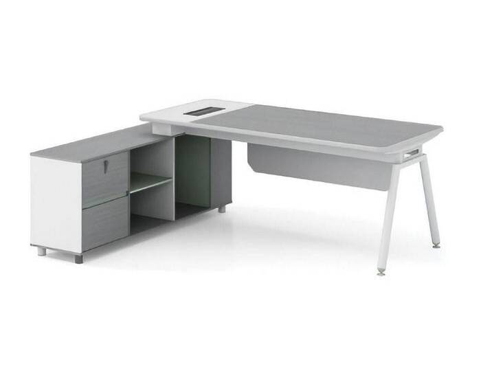 Xlmoebel Eckschreibtisch Schreibtisch Ecke für Chef Büro Arbeitsplatz Möbel Schreibtisch (Eckschreibtisch), Hergestellt in Europa, grau von OTTO