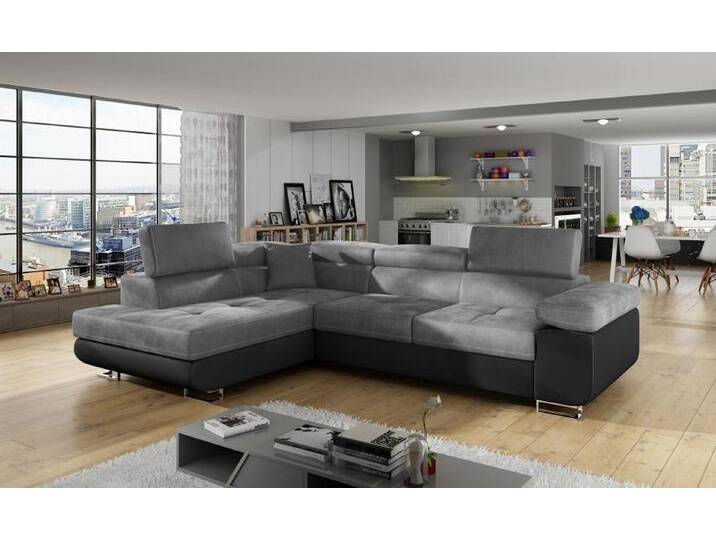 Xlmoebel Ecksofa Designer Sofa in L-Form aus Stoff – Moderne Eckcouch, Hergestellt in Europa, grau, Variante B, Hellgrau/Dunkelgrau von OTTO