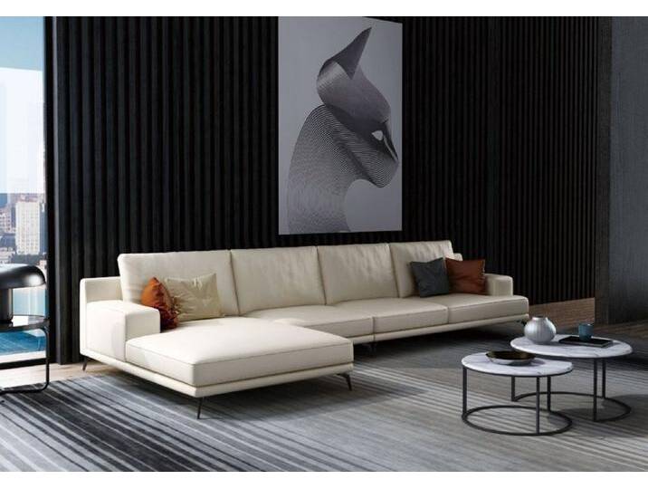 Xlmoebel Ecksofa Elegante L-Form Couch mit modernem Design und gemütlicher Polsterung, Hergestellt in Europa, weiß, Variante A von elegante