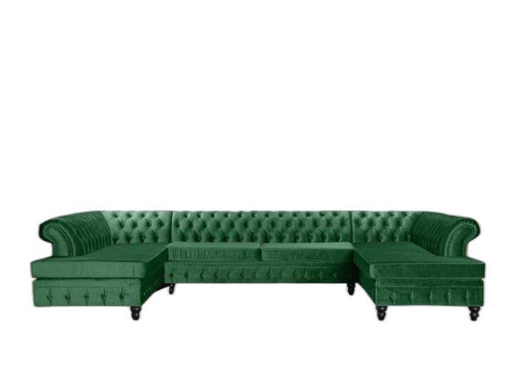 Xlmoebel Ecksofa Grau Chesterfield Dreisitzer Exklusive Wohnzimmercouch Neu Stoff, Hergestellt in Europa, grün von OTTO