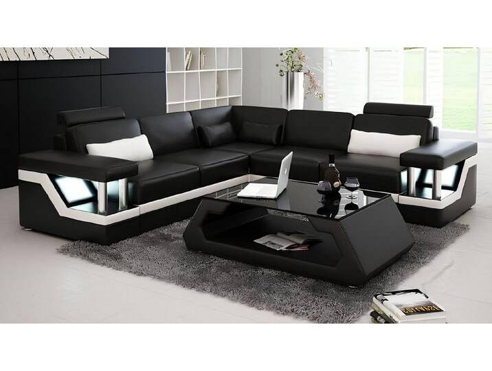 Xlmoebel Ecksofa Großes Ledersofa Wohnlandschaft Eckcouch Leder Eckcouch Set HAMBURG, Hergestellt in Europa, schwarz Xlmoebel Ecksofa Großes Ledersofa Wohnlandschaft Eckcouch Leder Eckcouch Set HAMBURG, Hergestellt in Europa, schwarz von OTTO