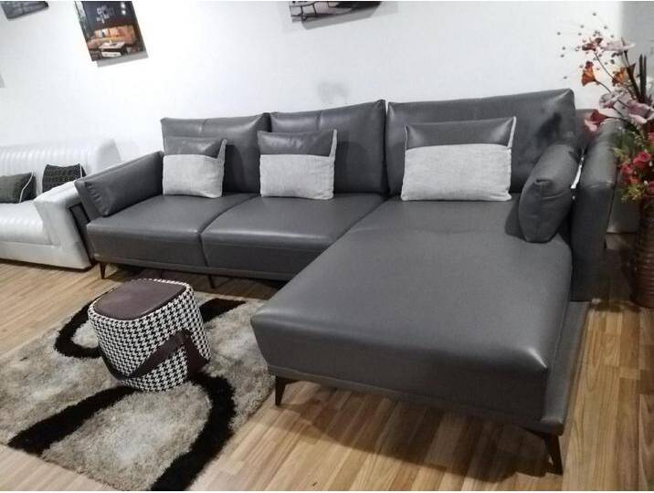 Xlmoebel Ecksofa L-förmiges Ecksofa Wohnlandschaft mit Polstergarnitur aus Stoff, Hergestellt in Europa, grau, Variante - B von OTTO
