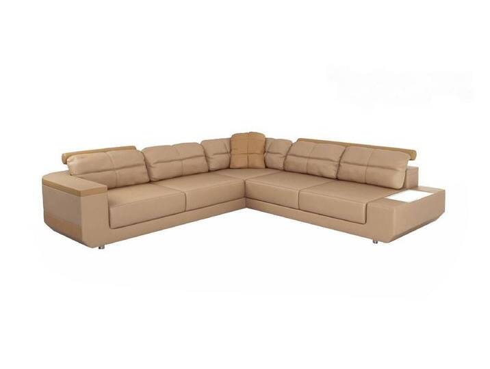 Xlmoebel Ecksofa Luxuriöses Ledersofa in L-Form mit modernem Stoffbezug und, Hergestellt in Europa, beige, Variante B von OTTO