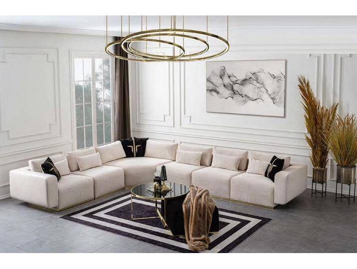 Xlmoebel Ecksofa Luxuriöses Ledersofa mit L-Form für modernes Wohnzimmer-Design, Hergestellt in Europa, beige, Variante B von OTTO
