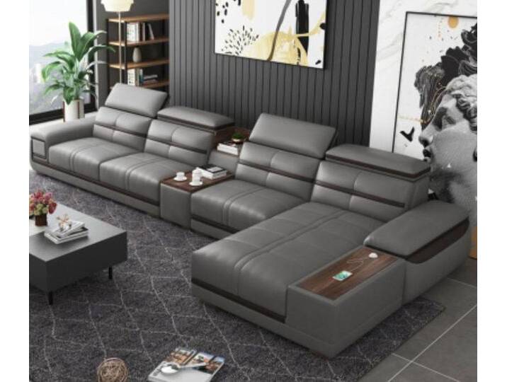 Xlmoebel Ecksofa Modernes Ecksofa in L-Form mit Relaxfunktion und luxuriösem, Hergestellt in Europa, grau, Variante B von OTTO