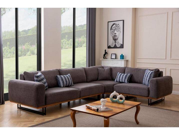 Xlmoebel Ecksofa Modernes Sofa in L-Form Braun Textilpolster Luxus Design, Hergestellt in Europa, grau, Variante A Xlmoebel Ecksofa Modernes Sofa in L-Form Braun Textilpolster Luxus Design, Hergestellt in Europa, grau, Variante A von OTTO