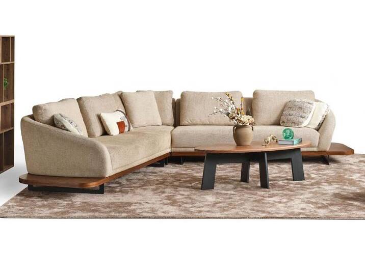 Xlmoebel Ecksofa Modernes beige Ecksofa Polstergarnitur in L-Form für das Wohnzimmer, Hergestellt in Europa, beige, Variante A von OTTO