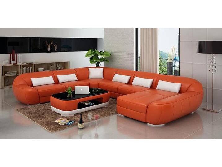 Xlmoebel Wohnlandschaft Modernes graues Ledersofa mit USB-Anschluss für die Ecke - Neue, Hergestellt in Europa, weiß, Weiß Xlmoebel Wohnlandschaft Modernes graues Ledersofa mit USB-Anschluss für die Ecke - Neue, Hergestellt in Europa, weiß, Weiß von OTTO