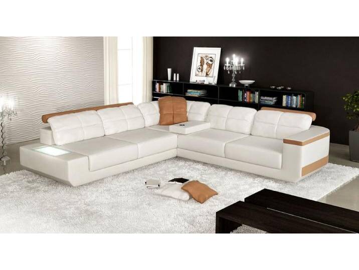 Xlmoebel Ecksofa Neue Eckcouch Leder in XXL Größe mit modernem Design, Hergestellt in Europa, weiß, Variante B von OTTO