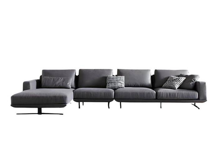 Xlmoebel Ecksofa Neues Designer-Ledersofa in L-Form mit Eckpolsterung und Eckcouch, 1 Teile, Hergestellt in Europa, grau von OTTO