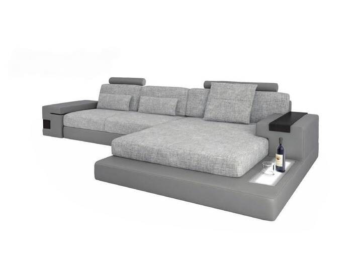 Xlmoebel Ecksofa Neues Ledersofa in L-Form mit modernem Design für das Wohnzimmer, Hergestellt in Europa, grau, Variante A von OTTO