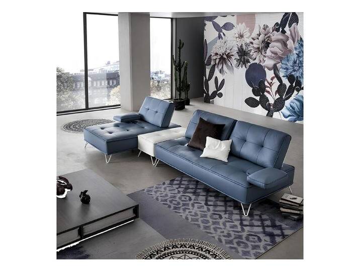 Xlmoebel Ecksofa Sofalandschaft mit Polsterung aus Textil oder Leder in L-Form, Hergestellt in Europa, blau von OTTO