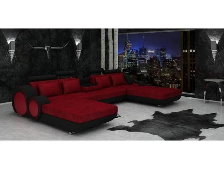 Xlmoebel Wohnlandschaft Stoffsofa Berlin in U-Form mit USB-Ecksofa, Designer-Sofa Garnitur, Hergestellt in Europa, rot, Rot von OTTO