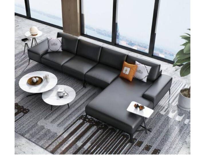 Xlmoebel Ecksofa Wohnlandschaft mit L-Form aus Stoff für Designer Sofa Couch, Hergestellt in Europa, schwarz, Variante B von OTTO