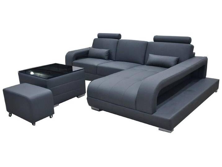 Xlmoebel Ecksofa XXL Ledersofa Wohnlandschaft in modernem Design mit L-Form und, Hergestellt in Europa, schwarz, Variante B von OTTO