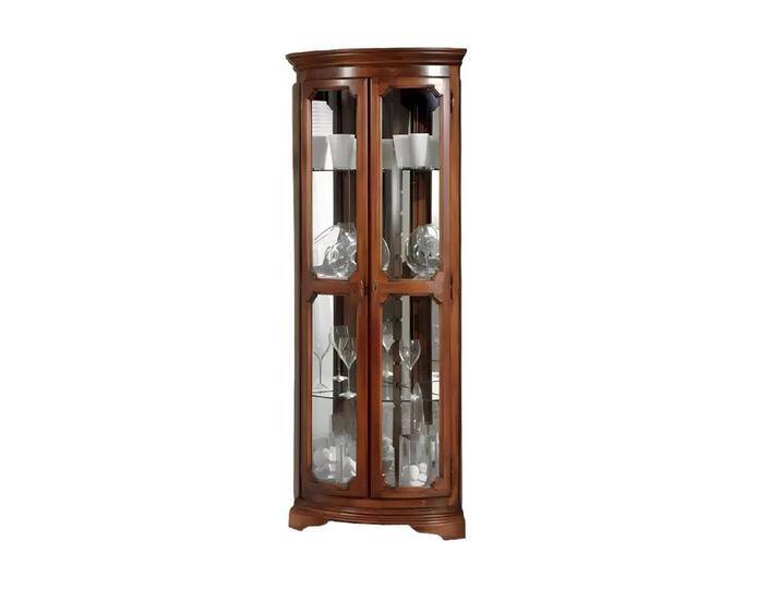 Xlmoebel Eckvitrine Traditionelle Holzmöbel Eckvitrine in Braun - Vitrineschrank (1-St., Eckvitrine) Hergestellt in Europa, braun von OTTO