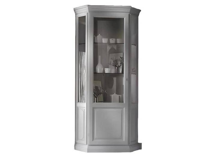 Xlmoebel Eckvitrine Wohnzimmer Einrichtung weißer Schrank mit klassischer Glas Vitrine (Eckvitrine) Hergestellt in Italy, weiß von OTTO