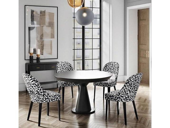 Xlmoebel Essgruppe 5-teiliges Holz-Set für das Esszimmer mit Esstisch, (5-tlg., Esstisch + 4x Stühle), Hergestellt in Europa, schwarz von OTTO