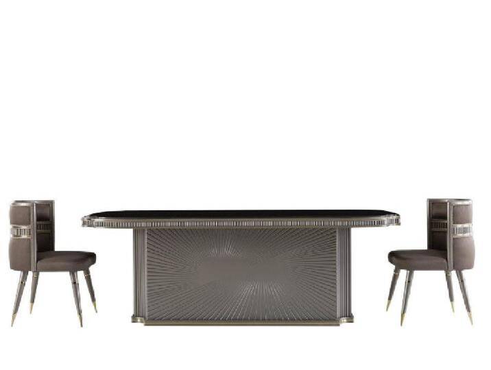 Xlmoebel Essgruppe Braunes Esszimmer-Ensemble mit Esstisch und 2 Stühlen, Tischgruppe, (1-tlg., 3tlg. Esszimmer Set (Esstisch + 2x Stühle) von OTTO