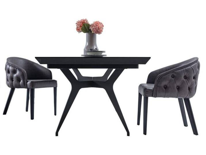 Xlmoebel Essgruppe Exklusives Ensemble: Esstisch mit 6 Stühlen, Design-Ledersitze, (7tlg Esszimmer Set (Esstisch + 6x Stühle), Hergestellt in Europa von OTTO