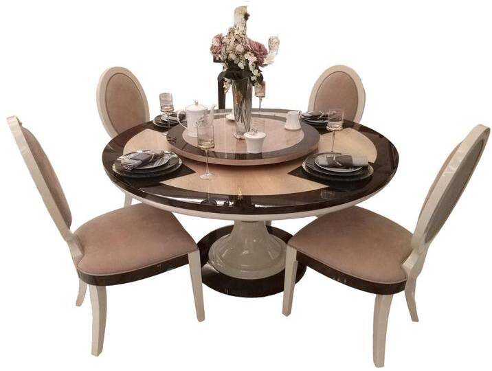 Xlmoebel Essgruppe Modern Esstisch Tisch Holz Esszimmer Garnitur 4x Stühle 5 tlg Set, (5-tlg., Esstisch + 4x Stühle), Hergestellt in Europa, beige von OTTO