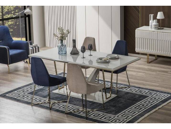 Xlmoebel Essgruppe Moderne 5-teilige Esszimmergarnitur mit Esstisch und Stühlen, (5-tlg., Set 5tlg Esszimmer (Esstisch +4xStuhl) von OTTO
