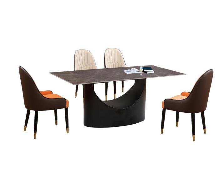 Xlmoebel Essgruppe Set mit fünf Teilen klassischer luxuriöser Esszimmermöbel mit Esstisch, (1-tlg., 5tlg. Esszimmer Set (Esstisch + 4x Stühle/ Stuhle) von OTTO