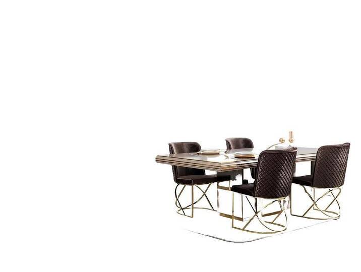 Xlmoebel Essgruppe Vollständiges Esszimmer-Set mit Sideboard und Spiegel Esstisch, (7tlg. Esszimmer Set (Esstisch + 4x Stühle + Sideboard + Spiegel) von OTTO