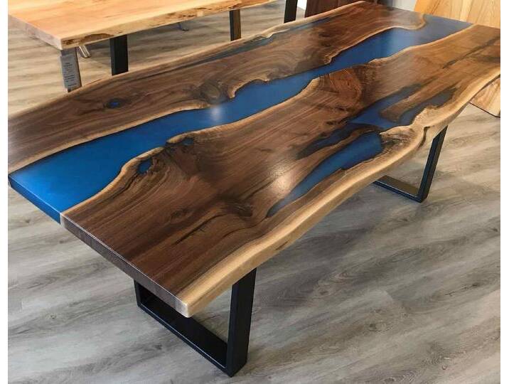 Xlmoebel Esstisch Aus echtem Holz mit Epoxidharz massivem Design Möbel (1-St., Esstisch), Hergestellt in Europa, braun von OTTO