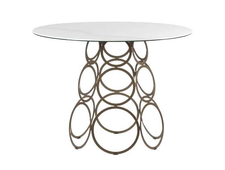 Xlmoebel Esstisch Neu Runder Küchentisch mit Metallbeinen 100x100cm (1-St., Esstisch), Hergestellt in Europa, weiß von OTTO