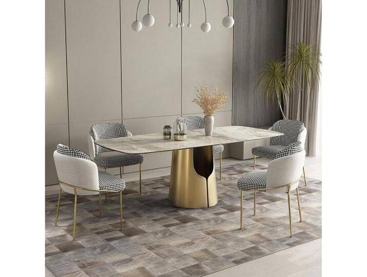 Xlmoebel Esstisch Neuer Design-Esstisch aus Holz 180x90cm Esszimmer (1-St., Esstisch), Hergestellt in Europa, goldfarben von OTTO