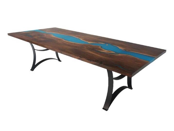 Xlmoebel Esstisch neuer Esstisch aus massivem Holz mit Epoxidharzbeschichtung (1-St., Esstisch), Hergestellt in Europa, braun von OTTO