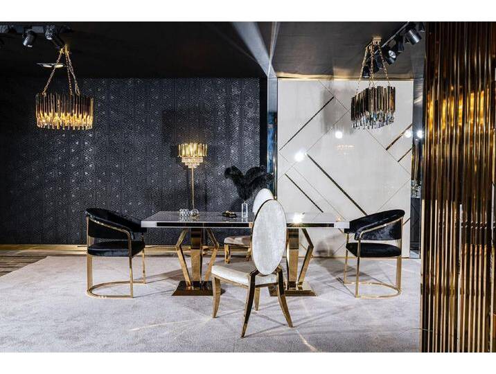 Xlmoebel Esszimmer-Set Design Essgruppe 5-tlg: Tisch & 4 moderne Stühle, (5-St., 5tlg.Esszimmer Set(Tisch + 4x Stühle), Hergestellt in Europa, schwarz von OTTO