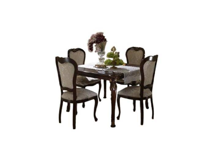 Xlmoebel Esszimmer-Set Essgruppentisch + 4x Sitzmöbel Esszimmer Set Modern Tisch, (1x Esstisch + 4x Stühle), Hergestellt in Europa, braun von OTTO