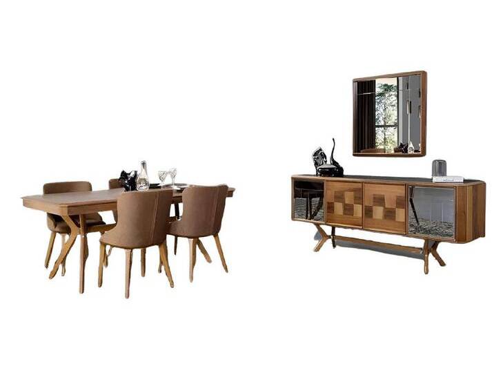 Xlmoebel Esszimmer-Set Esszimmer Set Esstisch Anrichte Stühle Qualität Komfort Design 6tlg, (6-St., 1x Esstisch/4xEsszimmerstühle/1xAnrichte) von OTTO