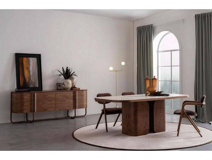 Xlmoebel Esszimmer-Set Luxuriöses Esszimmermöbel-Set mit großem Esstisch, 4 Stühlen, (6TLG.ESSZIMMER SET (ESSTISCH + 4X STÜHLE + SIDEBOARD) von OTTO