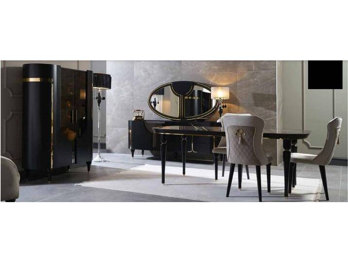 Xlmoebel Esszimmer-Set Set Garnitur Esstisch 4 Stühle Modern Möbel Stuhl Gruppe Kommode 8tlg, (8-St., Vitrine, Kommode, Spiegel, Esstisch, 4x Stühle) von OTTO