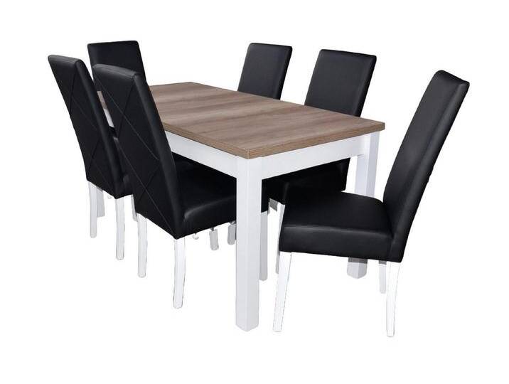 Xlmoebel Essgruppe Vollständiges Set mit 7 modernen Esszimmerstühlen aus Leder, (7-tlg., Essgruppe S18-K2 Tisch + 6 Stühle Komplett) von OTTO