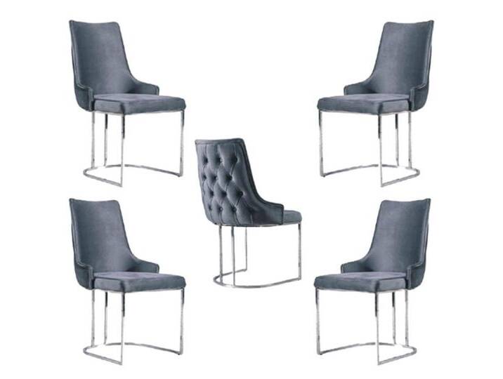 Xlmoebel Sitzgruppe 4 moderne Stühle mit Polsterung in Holz Esszimmer Set, (4-tlg), Hergestellt in Europa, grau von OTTO
