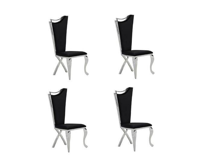 Xlmoebel Sitzgruppe 4er-Set Esszimmerstühle aus luxuriösem Holz und modernem Stoff, Hergestellt in Europa, schwarz Xlmoebel Sitzgruppe 4er-Set Esszimmerstühle aus luxuriösem Holz und modernem Stoff, Hergestellt in Europa, schwarz von OTTO