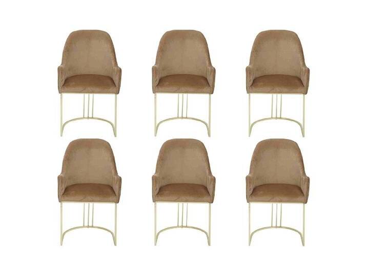 Xlmoebel Esszimmerstuhl 6er Set Stühle Esszimmer Polster Design Textilgewebe (6 St), Hergestellt in Europa, goldfarben von OTTO
