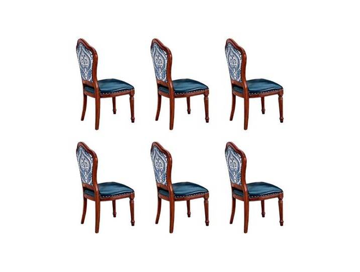Xlmoebel Esszimmerstuhl Design 6x Stühle Esszimmer Möbel Essgruppe Stuhl Einrichtung (6 St), Hergestellt in Europa, blau braun von OTTO