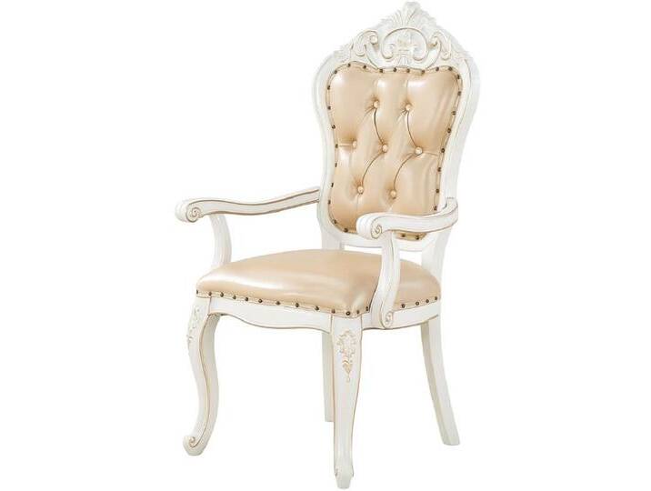 Xlmoebel Armlehnstuhl Design Armlehnstuhl aus holz im barocken Stil für das Esszimmer, Hergestellt in Europa, beige von OTTO