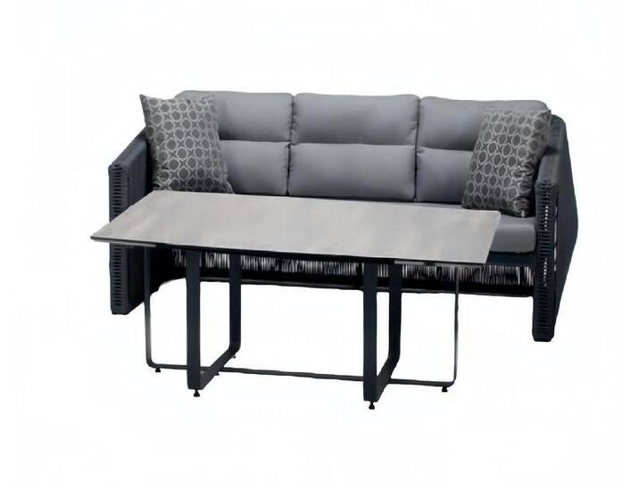 Xlmoebel Gartenliege Sofa Set 3-Sitzer Tisch Sofas Rattan Dreisitzer Luxus Modernes Möbel, 2tlg Set(Sofa 3 Sitzer+Couchtisch), Hergestellt in Europa von OTTO